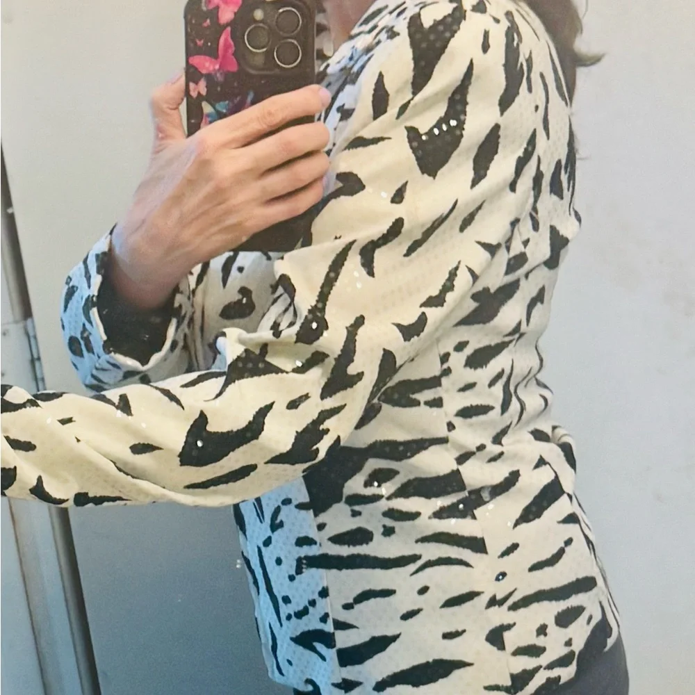 Vintage Zebra Print Jacket with Sequins - Picture 4 of 7